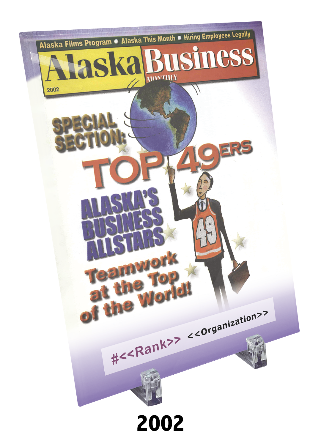 Commemorative Top 49ers Award Crystal Plaque