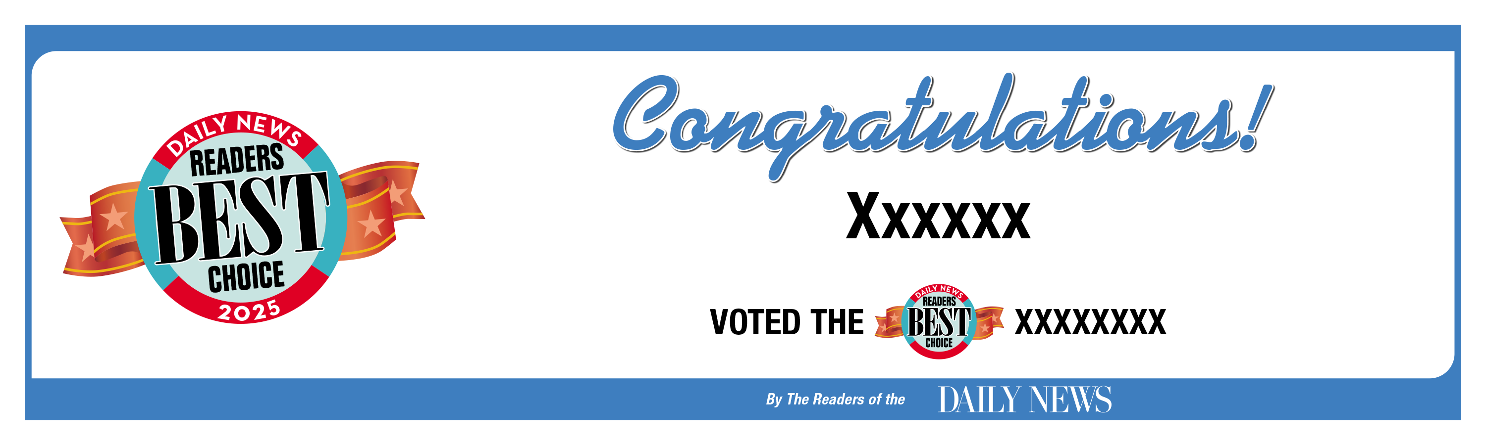 LA Daily News Best Of Certificate and Readers Choice Award | Outdoor Banners