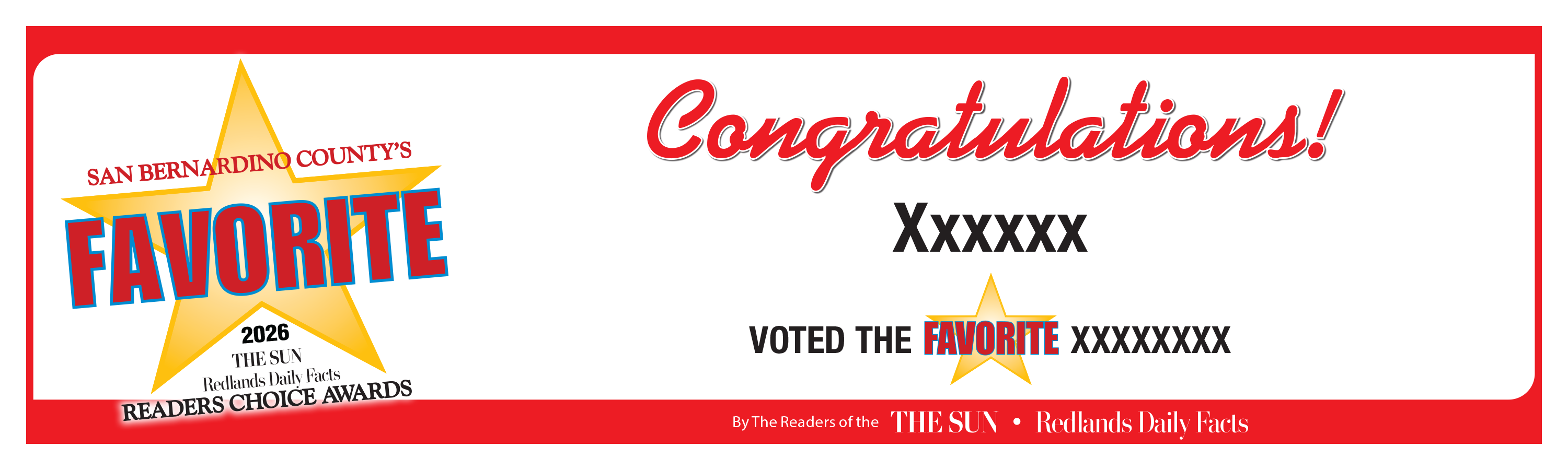 The Sun & Daily Facts Best Of Certificate and Readers Choice Award | Outdoor Banners