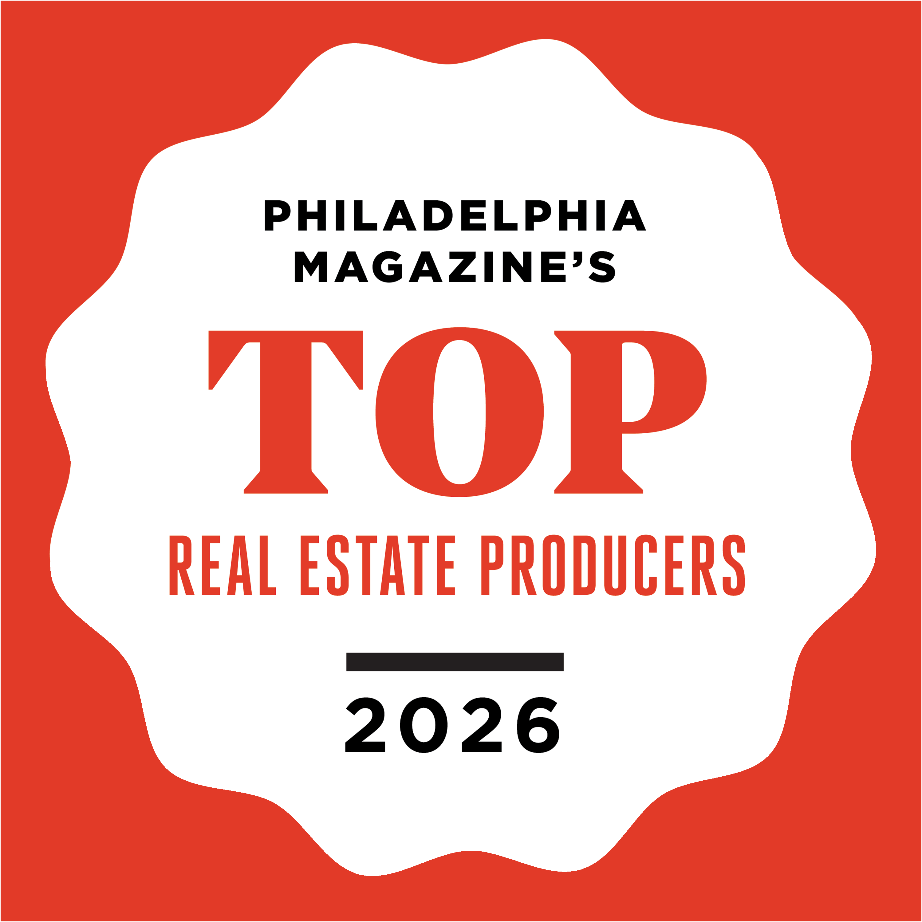 Philadelphia magazine Top Real Estate Producers Window Decal