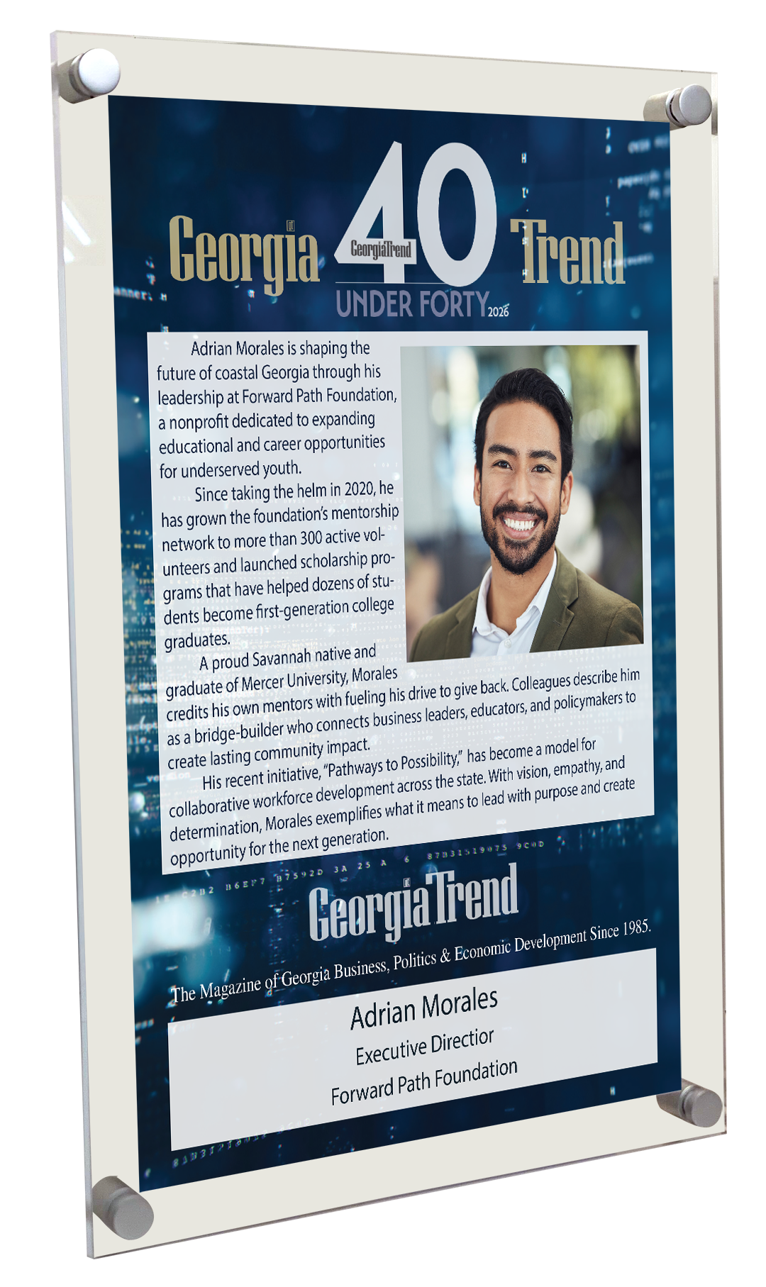 Georgia Trend: 40 Under 40 - Acrylic Standoff Plaque