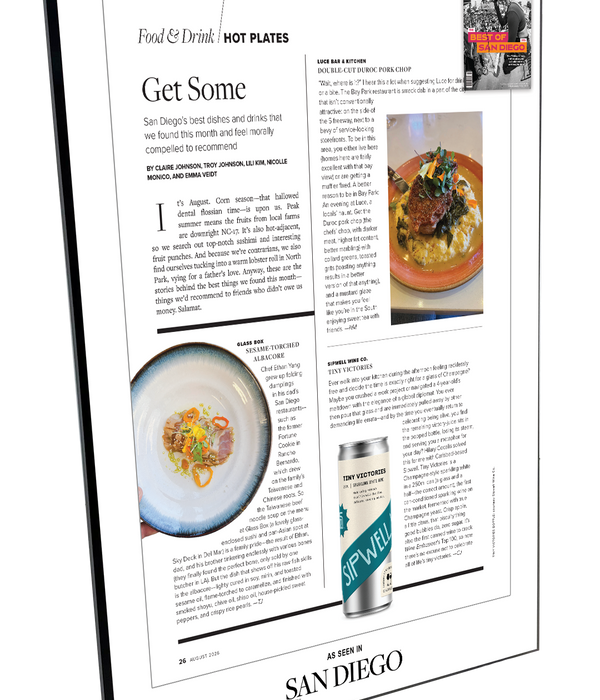 San Diego Magazine "Best of San Diego" Article with Cover Plaque