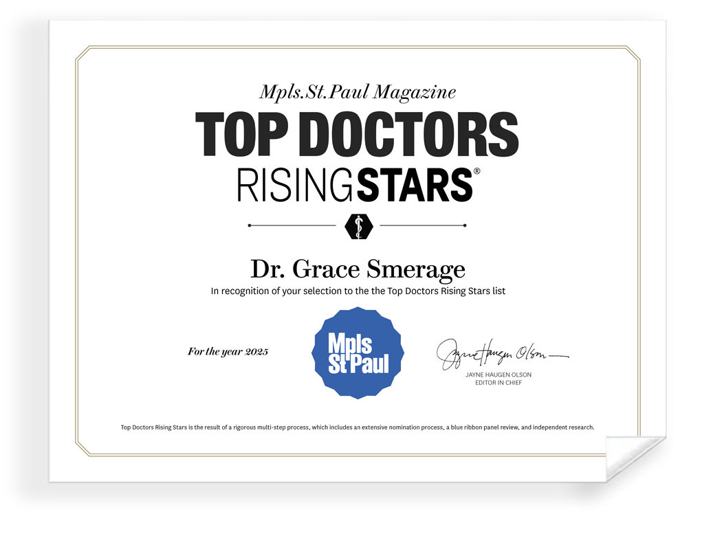 Mpls St. Paul - Top Doctors Rising Stars Awards - Certificate