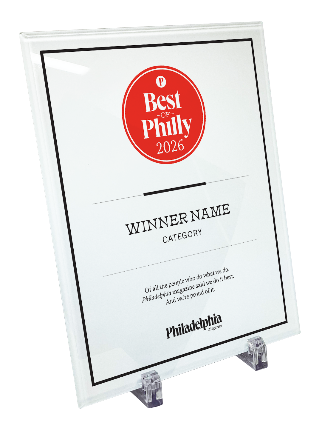 Philadelphia magazine Best of Philly Award - Glass