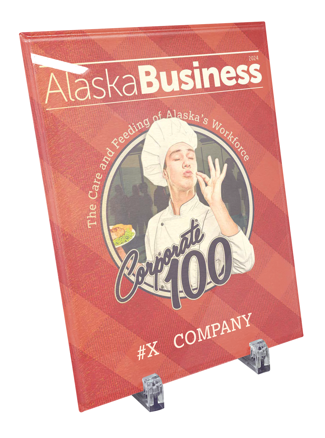 Commemorative Corporate 100 Award Crystal Plaque