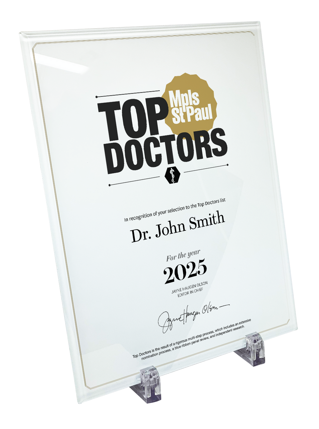 Mpls St. Paul - Top Doctors Awards - Crystal Glass