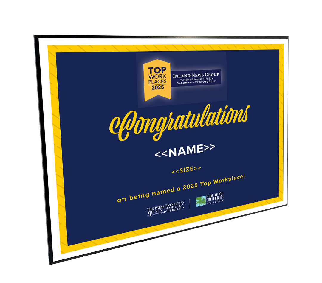 Top Work Places Inland - Modern Hardi-plaque