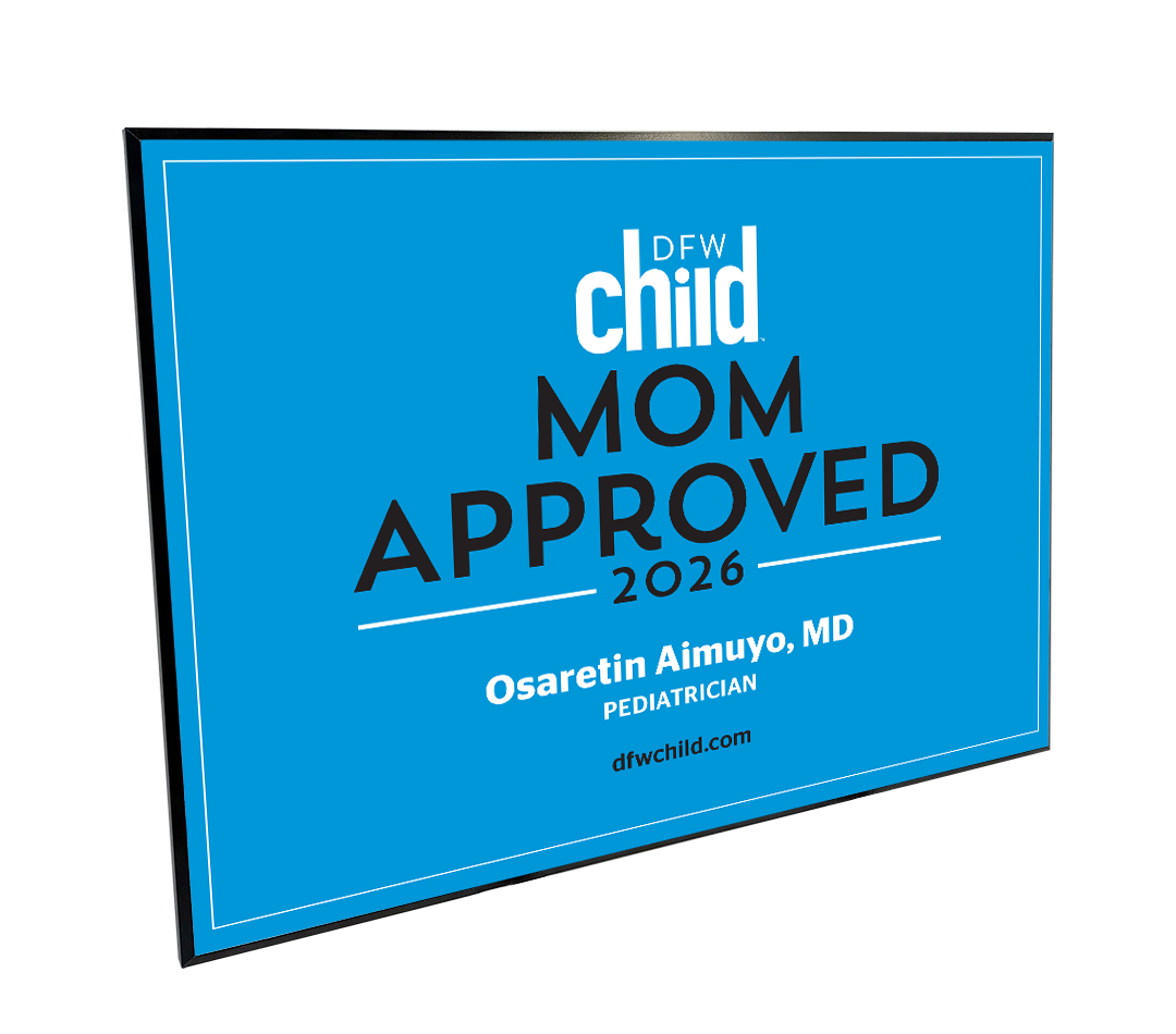 DFW Child - Mom Approved Award - Plaque