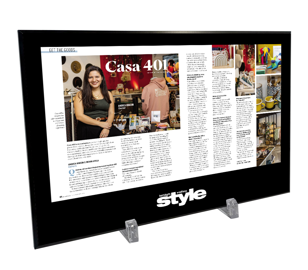 Lehigh Valley Style Article & Cover Plaques