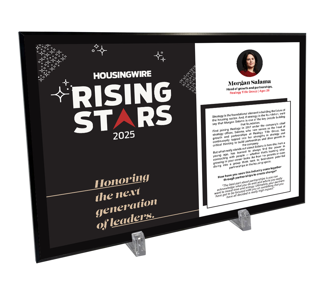 HousingWire Editorial Award Programs Profile Spread Plaques