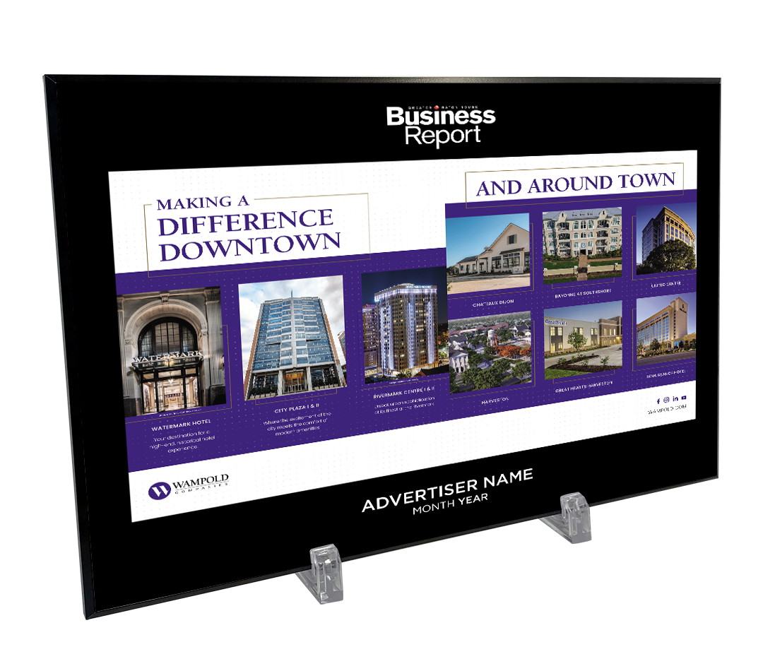 Business Report Advertiser Countertop Display Plaques