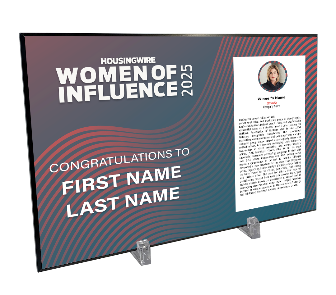HousingWire Editorial Award Programs Profile Spread Plaques
