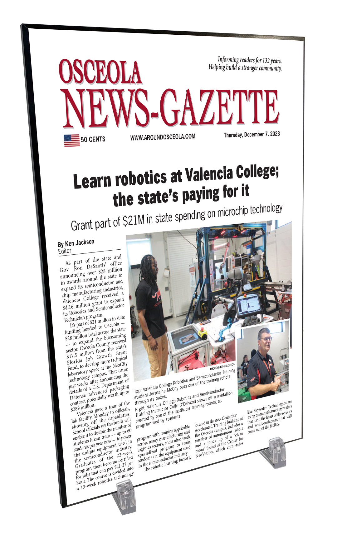 Osceola News-Gazette Article - Modern Hardi-plaque