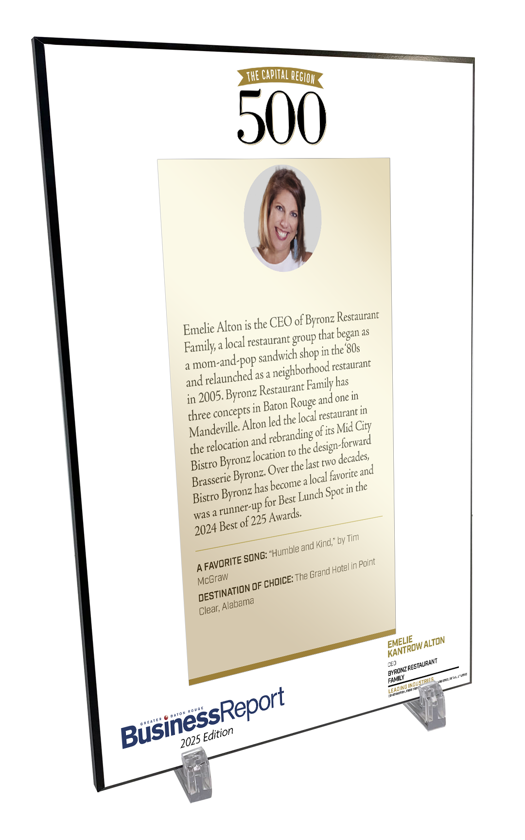 Capital Region 500 Award Plaques