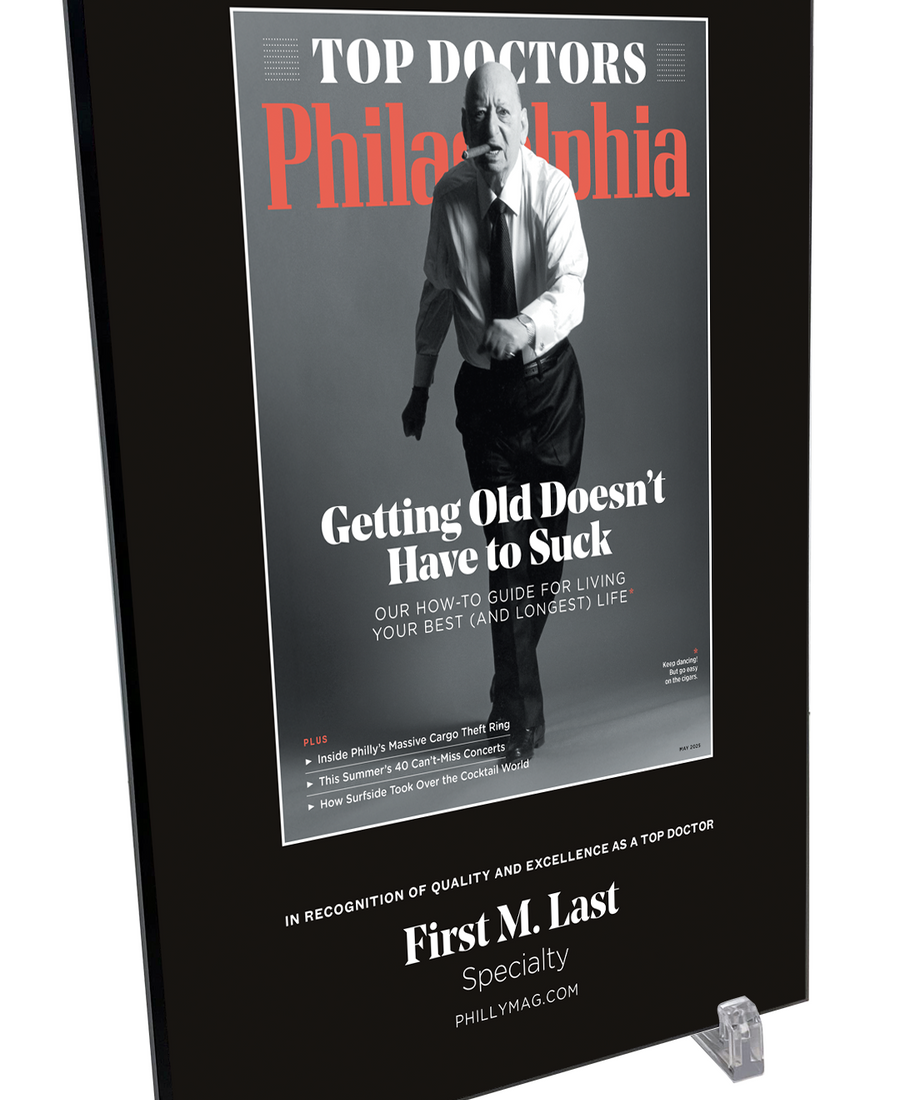 Philadelphia magazine Top Doctors Cover Award Plaque
