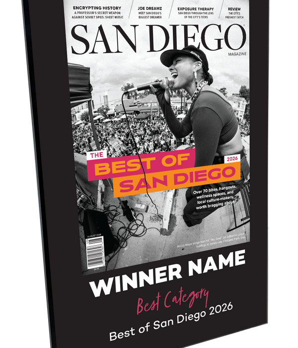 San Diego Magazine "Best of San Diego" Award Plaque