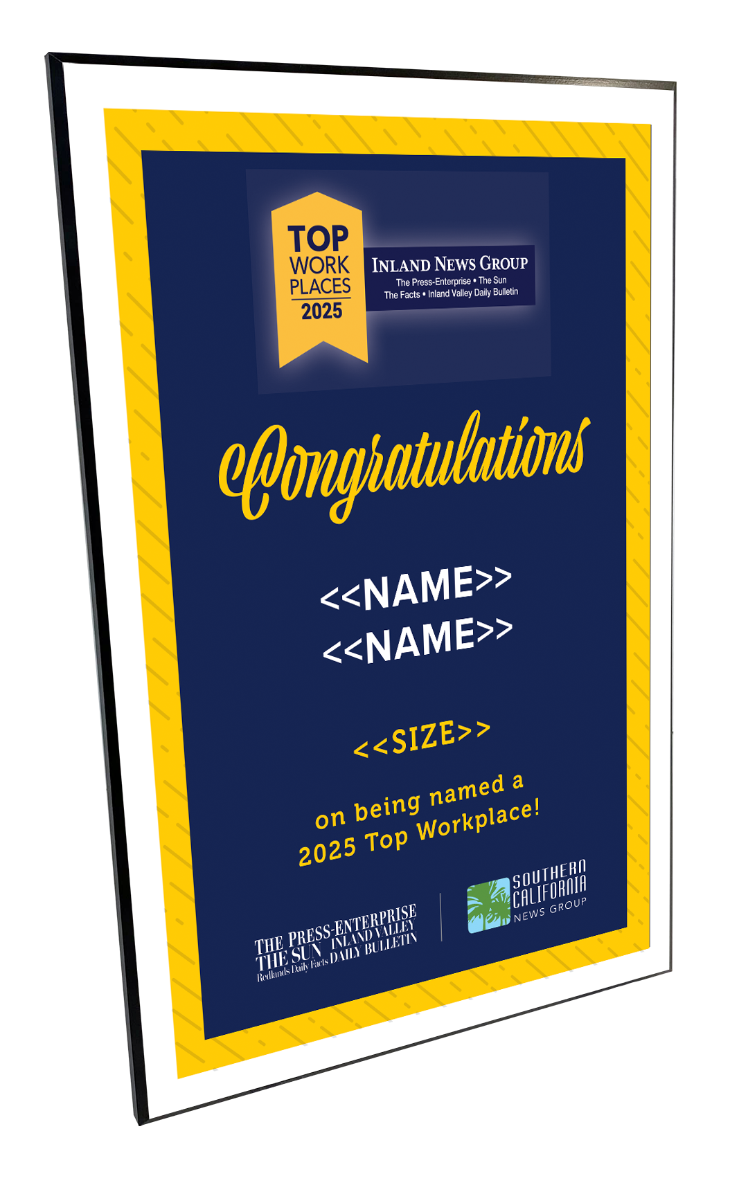 Top Work Places Inland - Modern Hardi-plaque