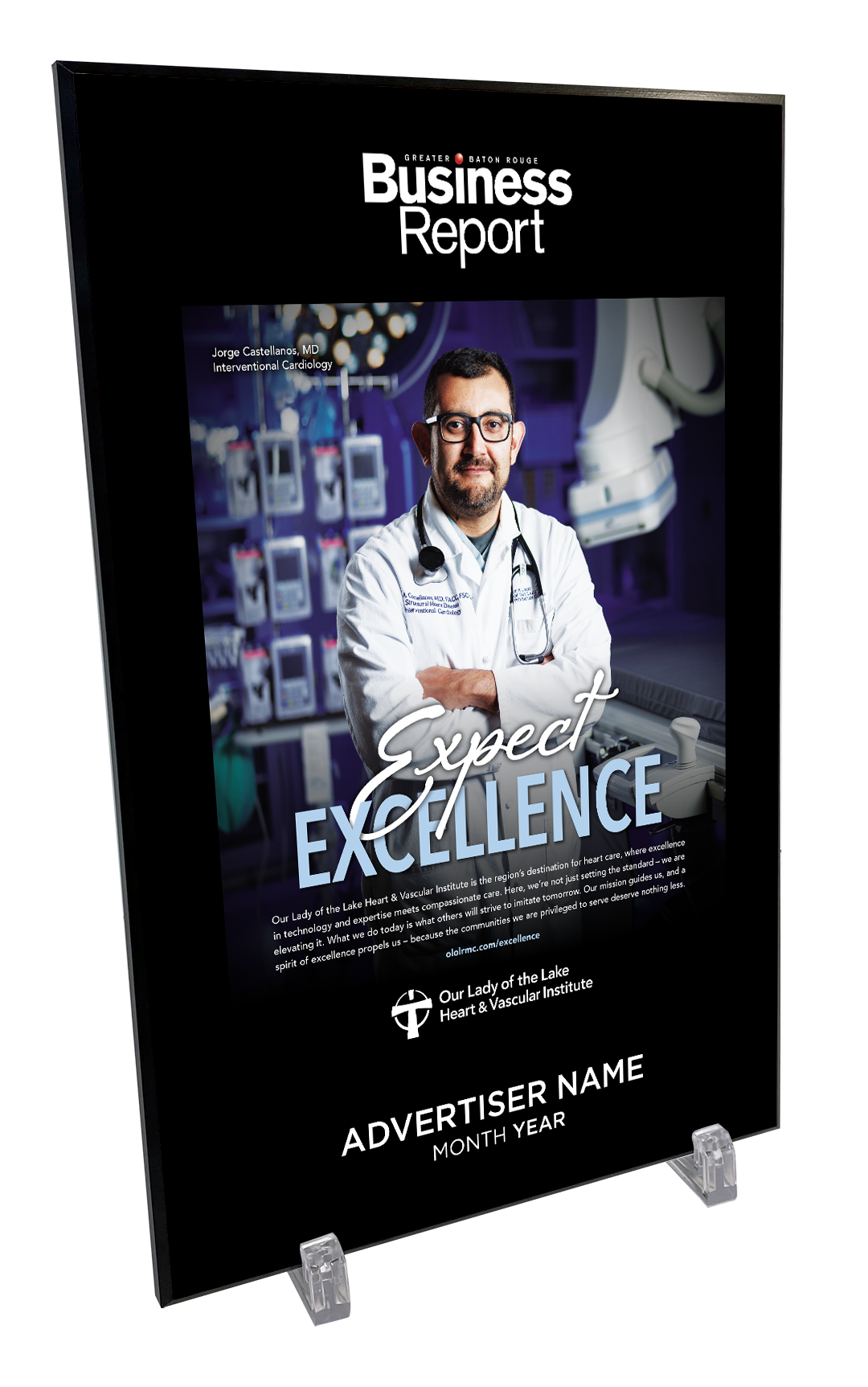 Business Report Advertiser Countertop Display Plaques