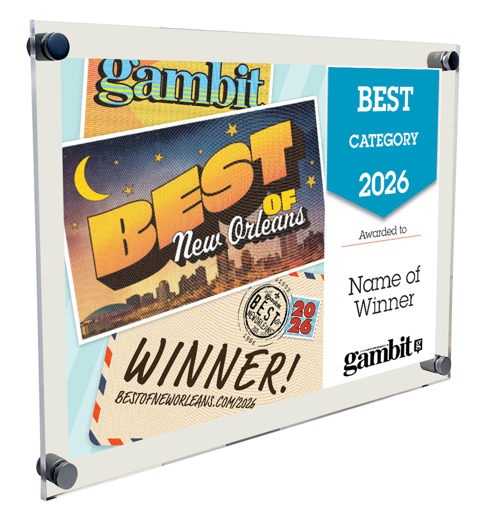 Gambit "Best of New Orleans" Award Plaque - Acrylic Standoff
