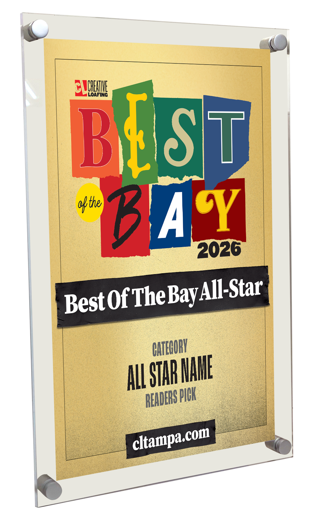 CL Tampa Bay Best of the Bay Plaque | Acrylic Standoff