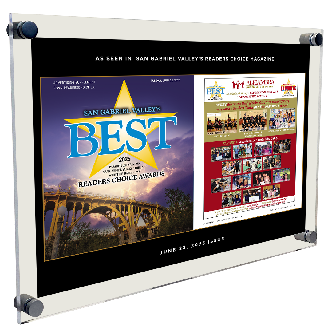 SGVN Best Of Certificate and Readers Choice - Acrylic Standoff