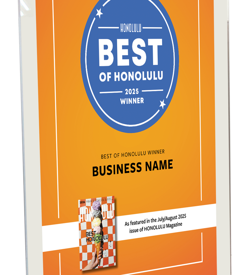 "Best of Honolulu" Award Plaque - Acrylic Standoff