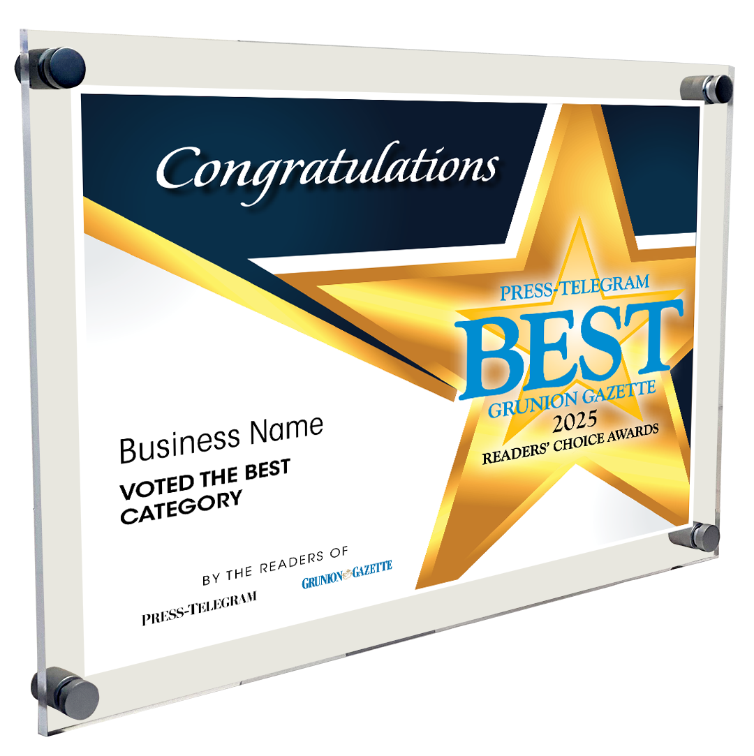 Press Telegram Best Of and Readers Choice Certificate - 10