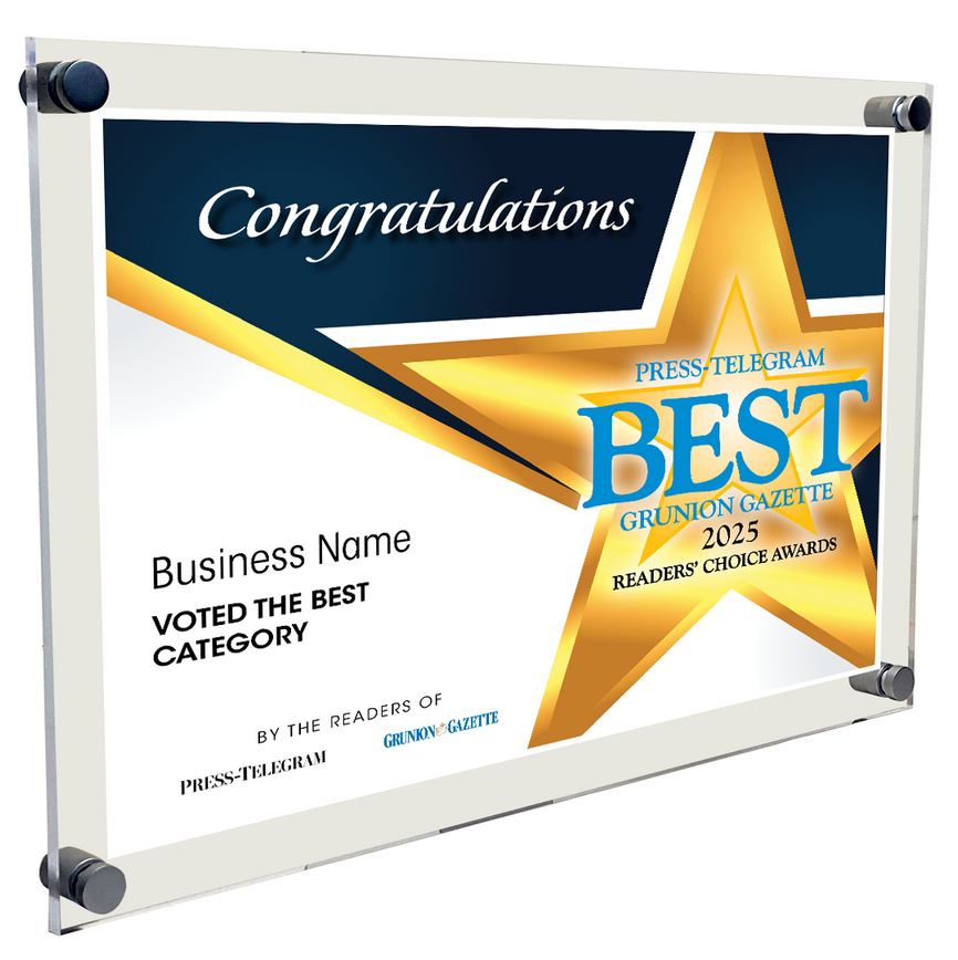 Press Telegram Best Of and Readers Choice Certificate - 10