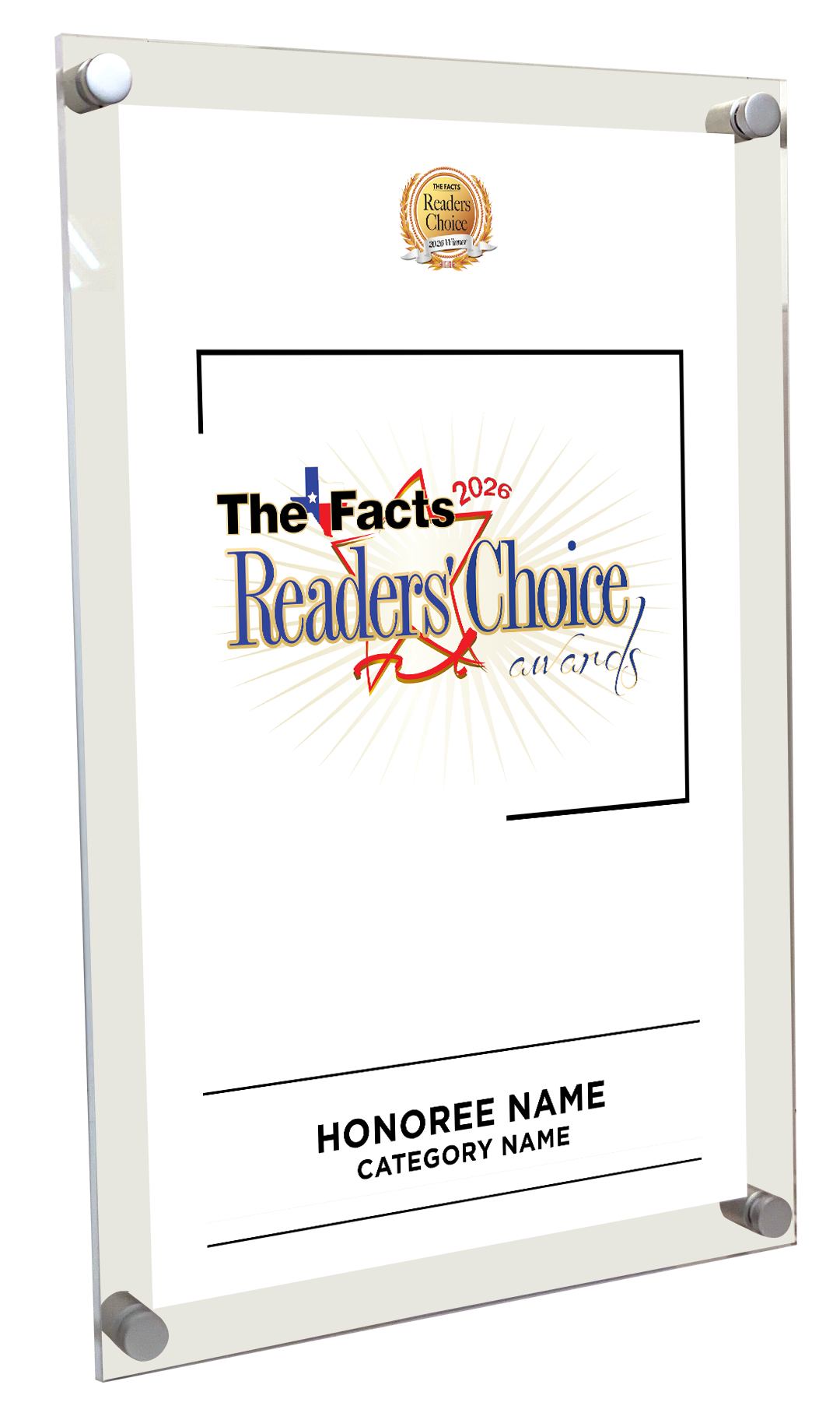 The Facts Readers Choice Award Acrylic Plaque
