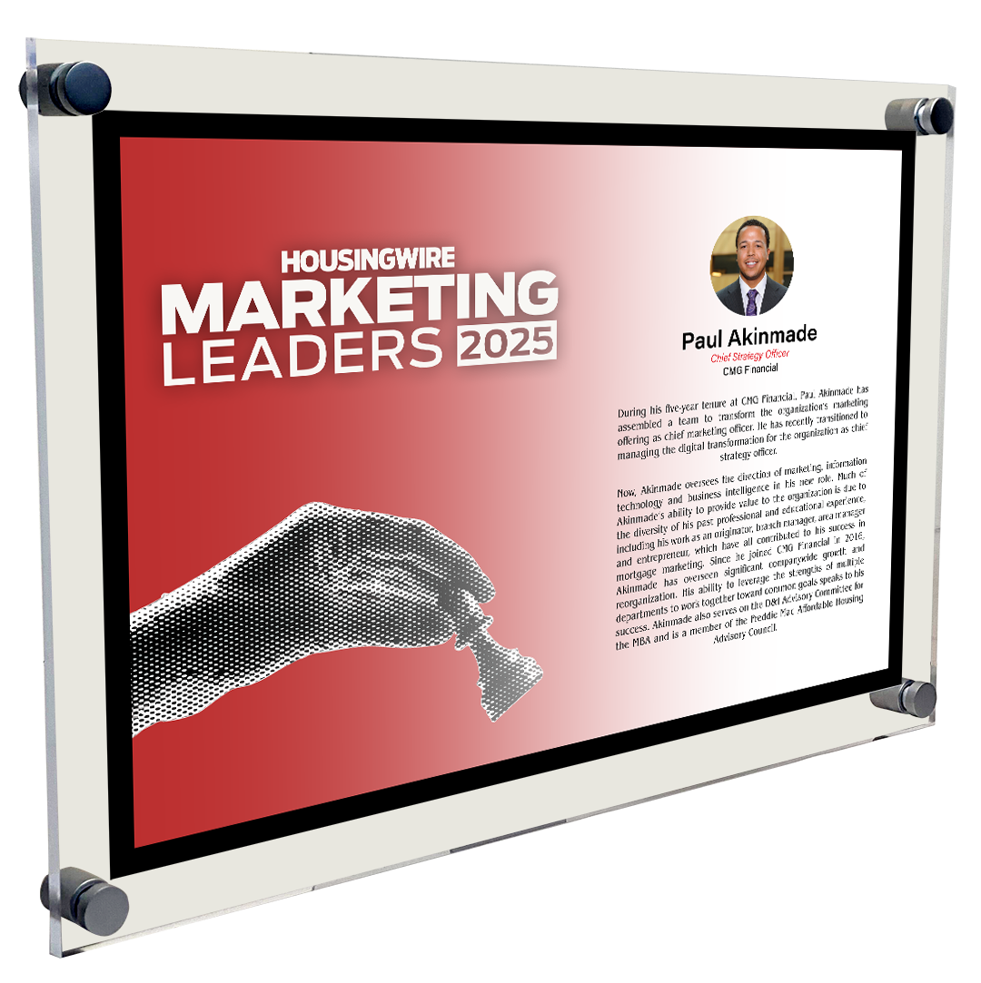 HousingWire Editorial Award Programs Profile Spread Plaque - Acrylic Standoff