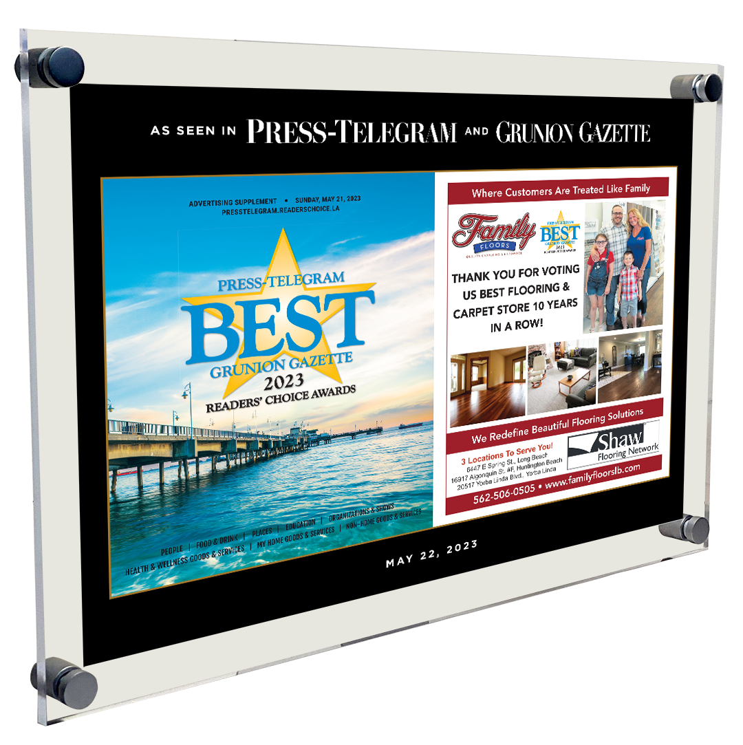 Press Telegram Best Of Advertiser Spread - Acrylic Standoff