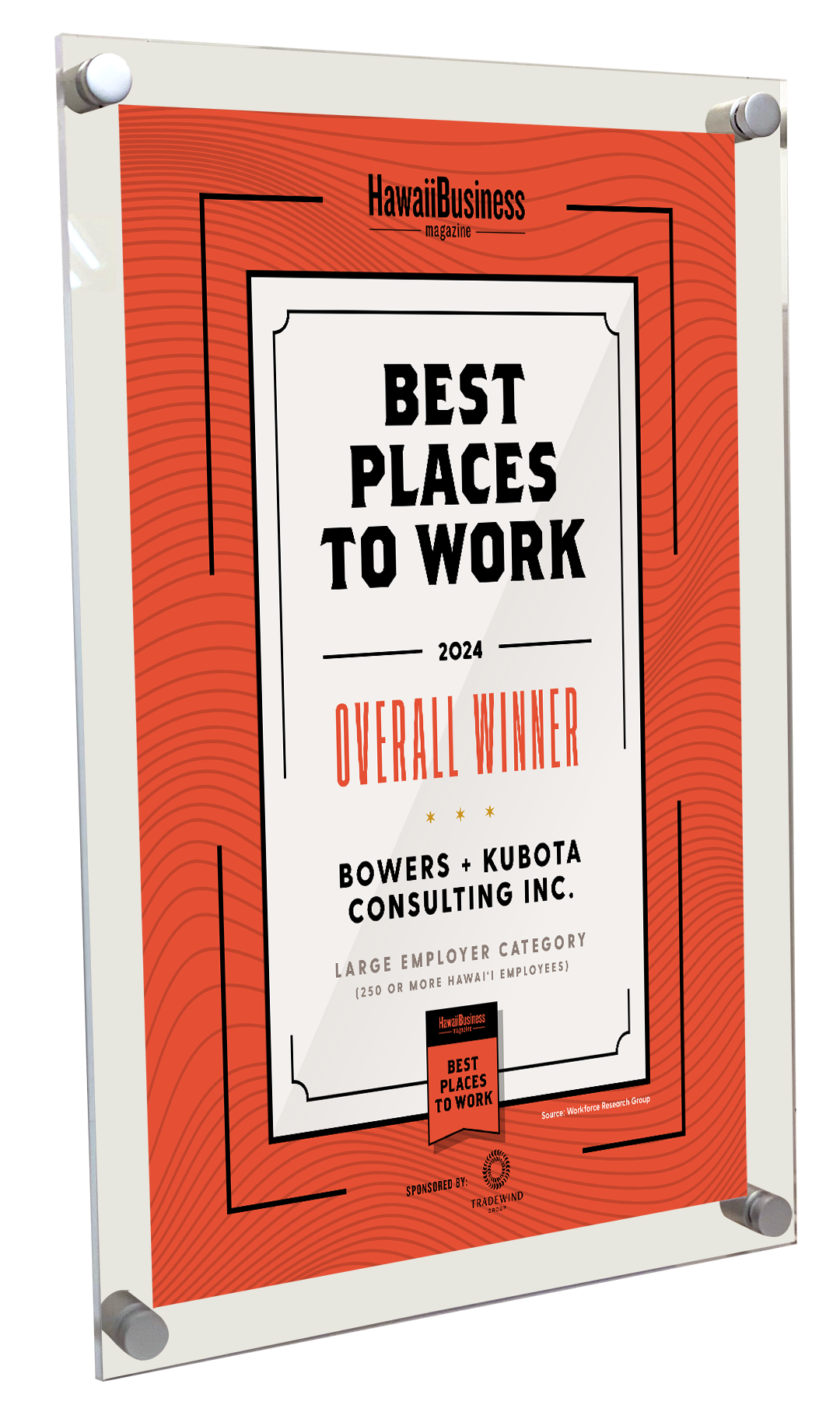 Hawaii Business Best Places to Work - Acrylic Plaque