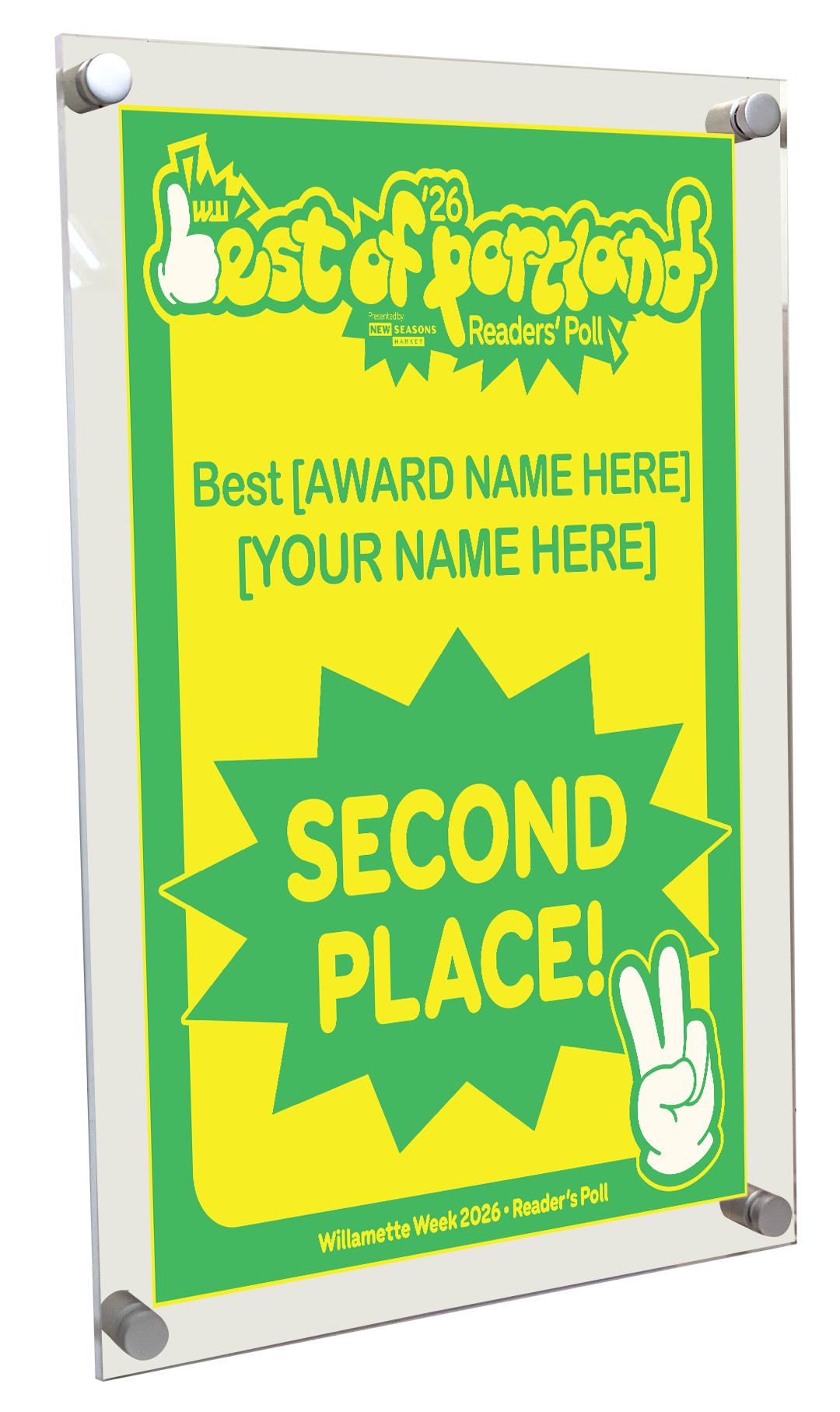 Willamette Week - Best of Portland - Acrylic Plaque