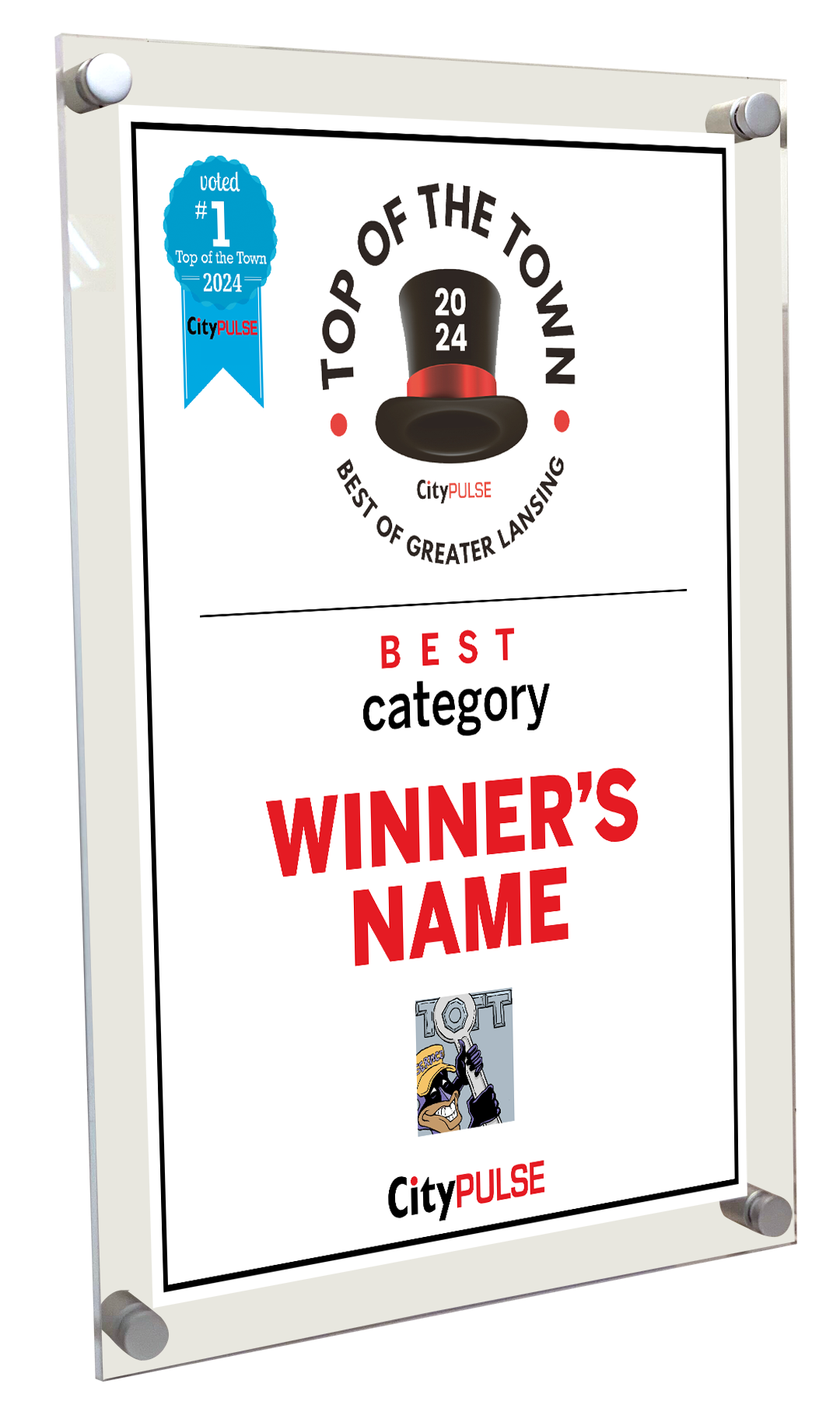 City Pulse: Top of the Town Awards - Acrylic Plaques