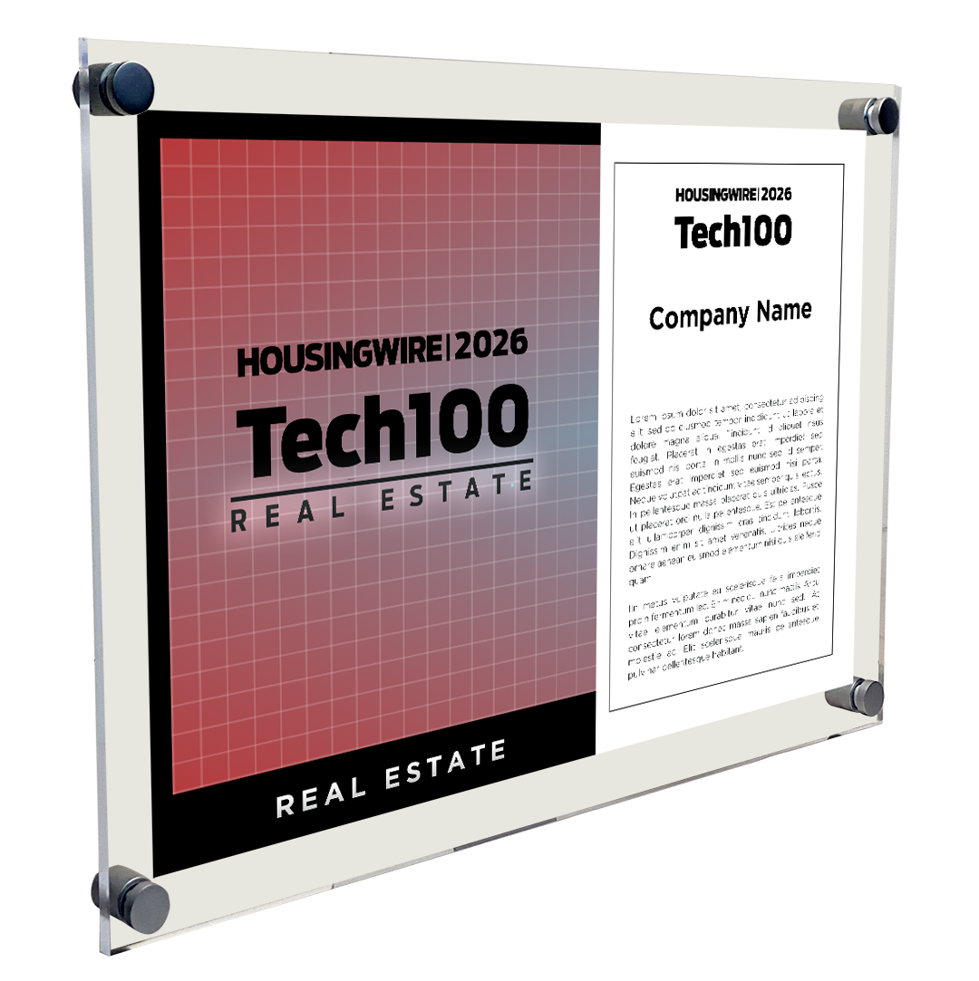 HousingWire Editorial Award Programs Profile Spread Plaque - Acrylic Standoff