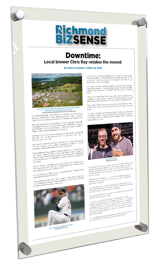 Richmond BizSense Article Plaque - Acrylic Standoff