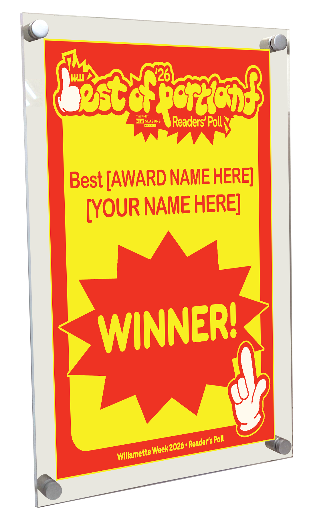 Willamette Week - Best of Portland - Acrylic Plaque