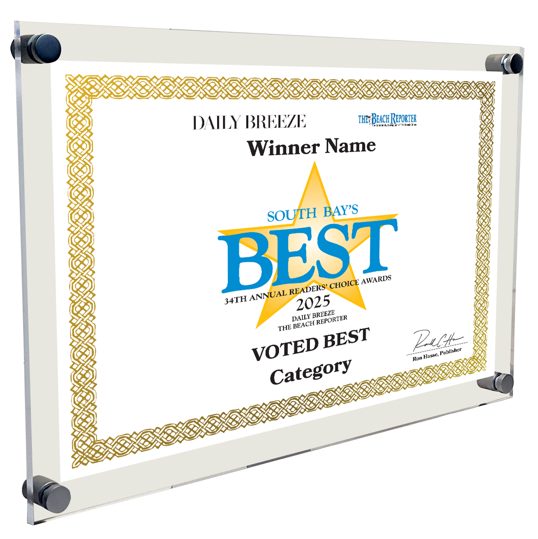 South Bay's Best Of and Readers Choice Certificate - 10