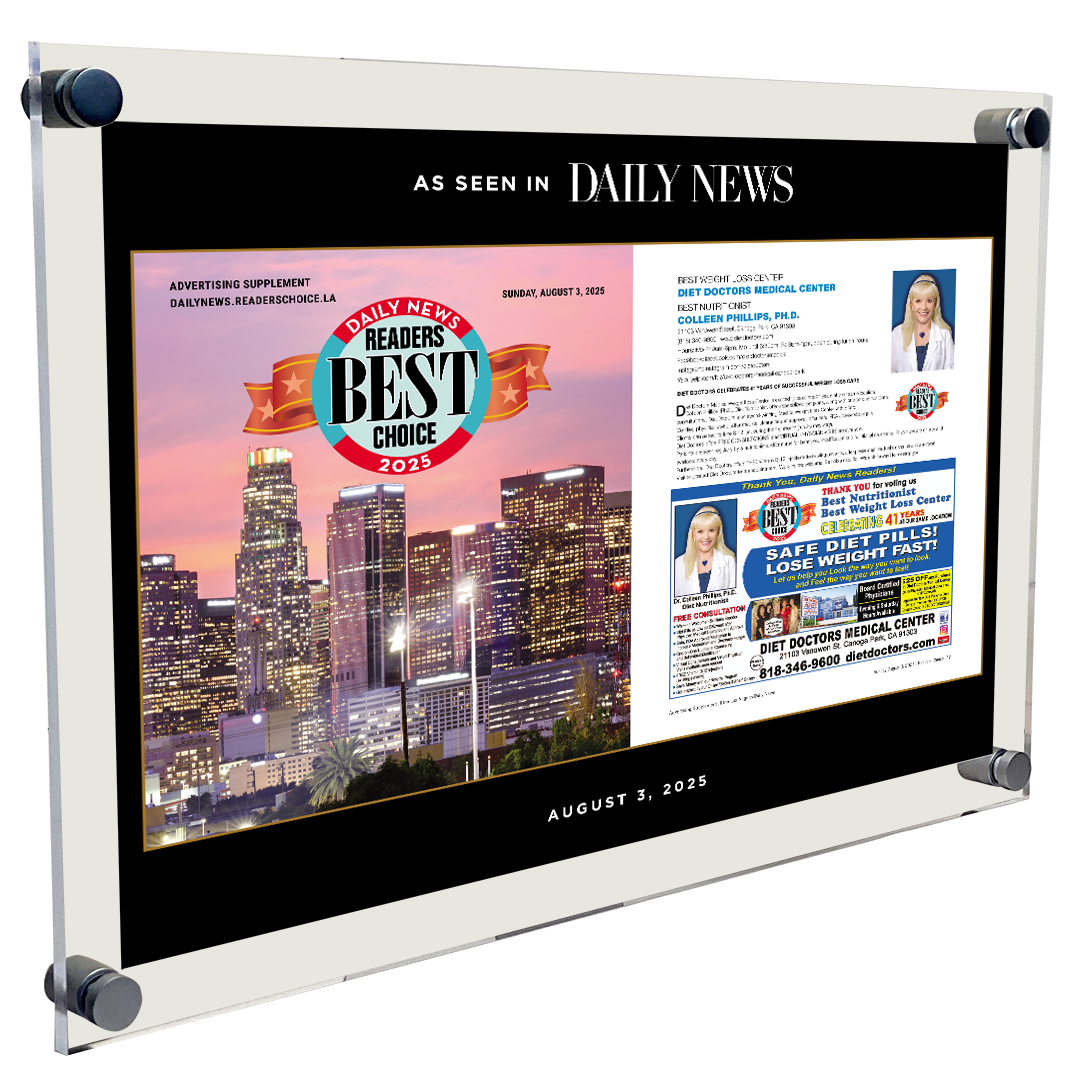 LA Daily News Best Of Certificate and Readers Choice - Acrylic Standoff
