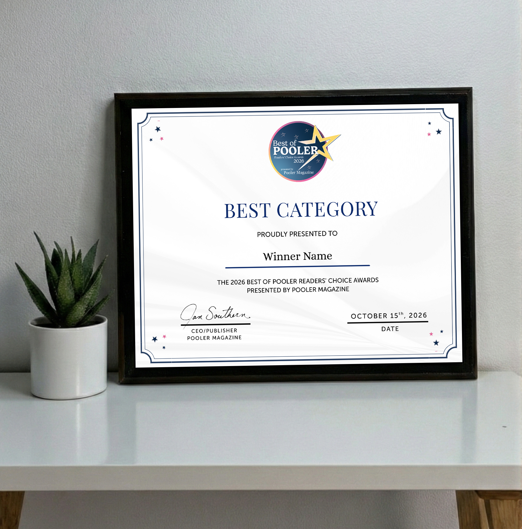 Best of Pooler - Classic Plaque