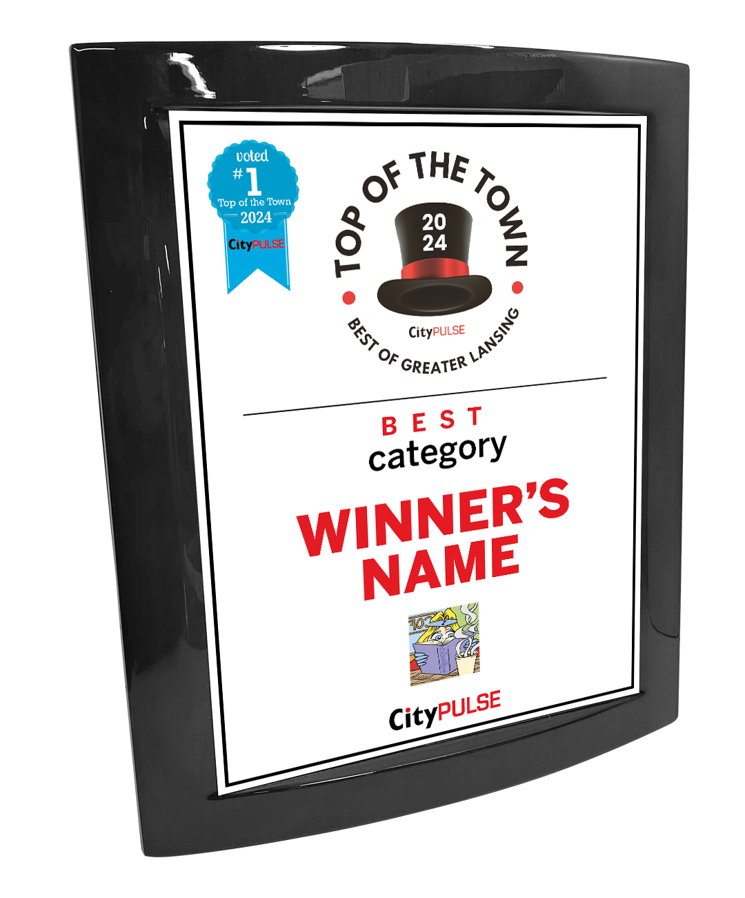 City Pulse: Top of the Town Awards - Eclipse Plaque with Metal Inlay