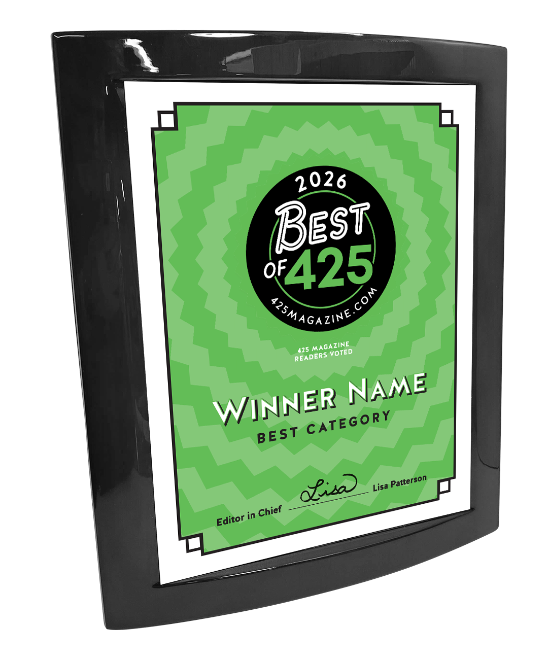 Best of 425 Magazine - Eclipse Plaque with Metal Inlay