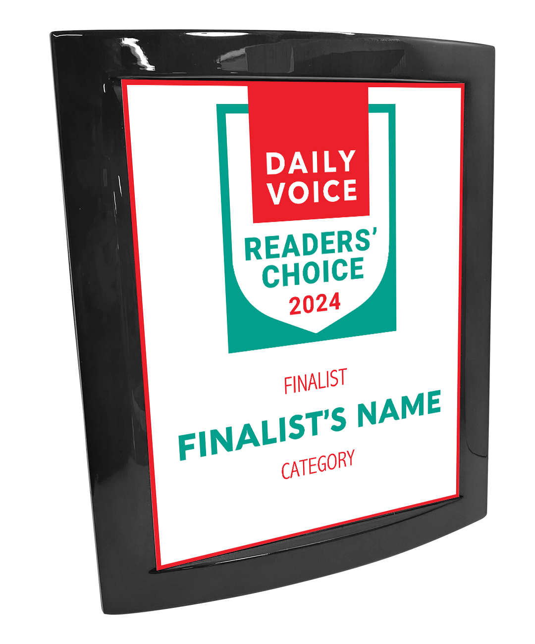 Daily Voice Readers' Choice Award - Eclipse Plaque with Metal Inlay
