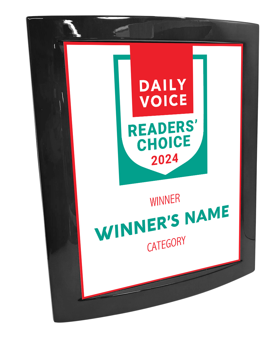 Daily Voice Readers' Choice Award - Eclipse Plaque with Metal Inlay