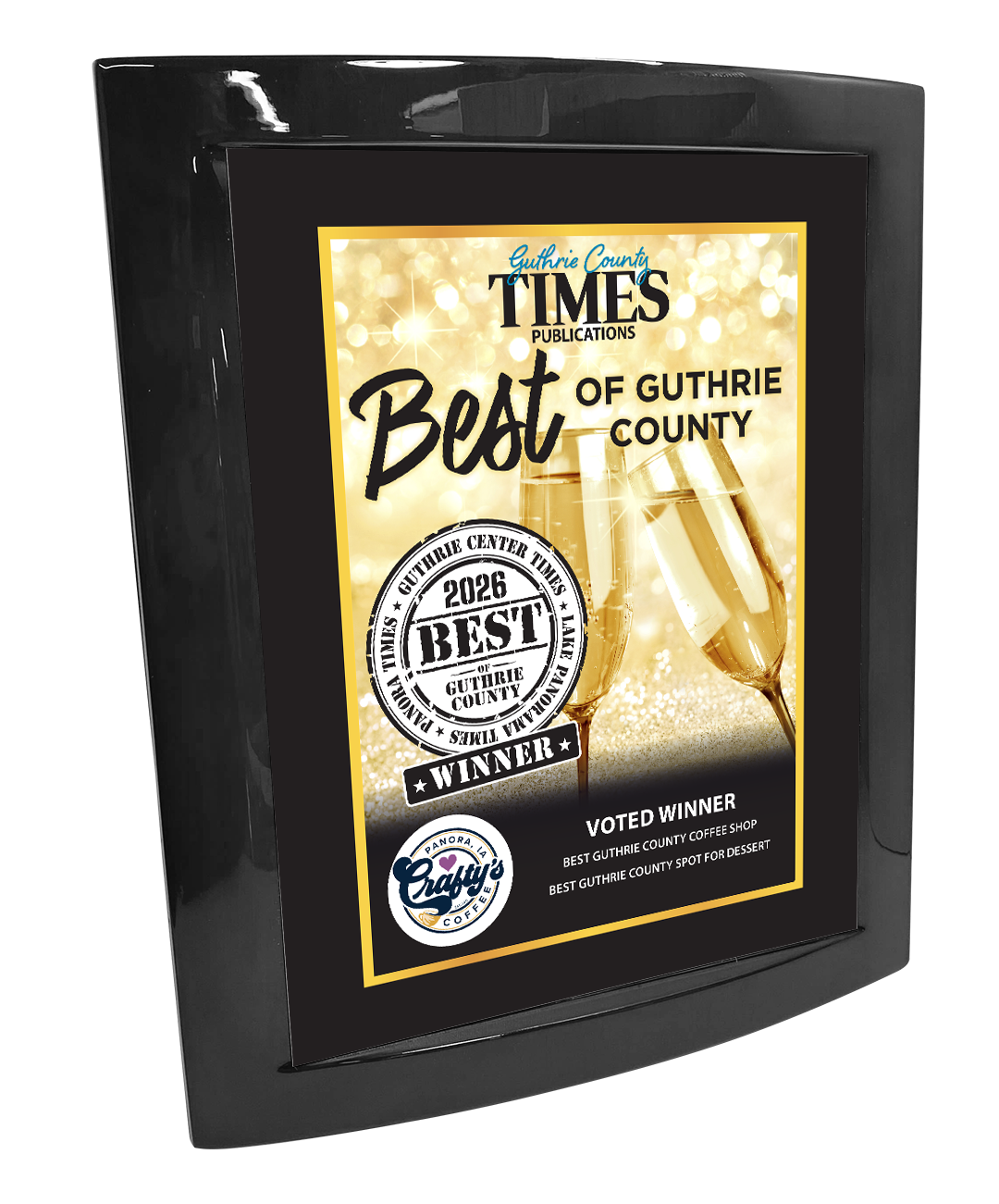Guthrie Center Times - Best of Guthrie County - Eclipse Plaque with Metal Inlay