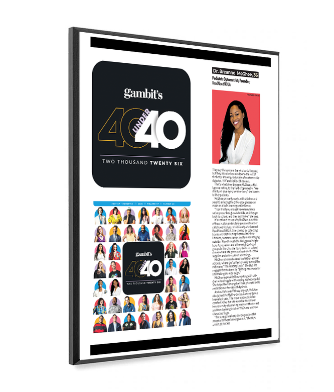 Gambit "40 Under 40" Article Plaque