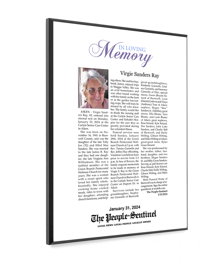 The People-Sentinel Memorial Plaque