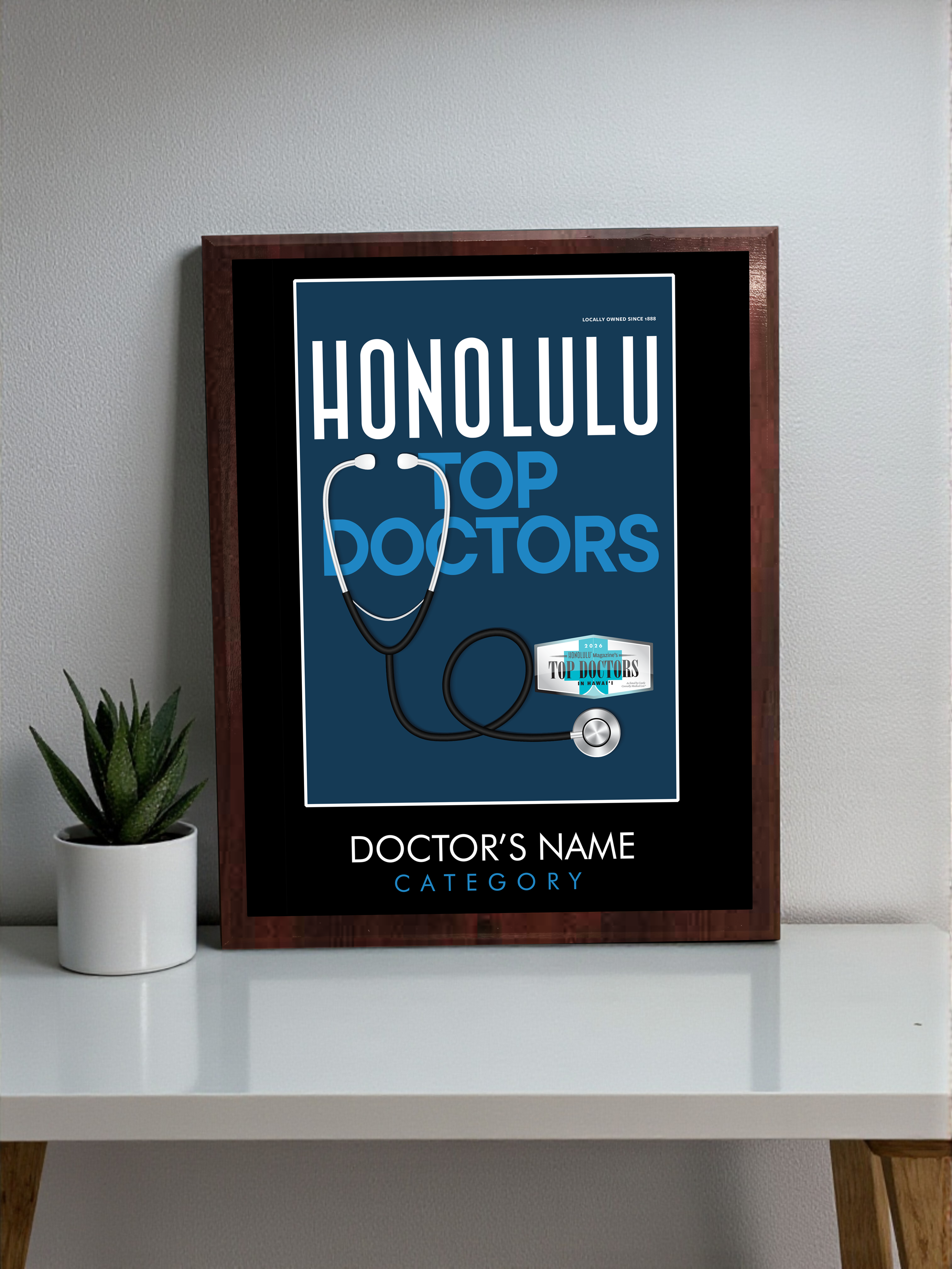 HONOLULU Magazine Top Doctors - Classic Plaque