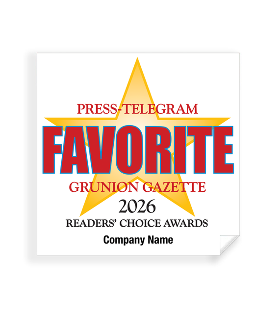 Press Telegram Best Of and Readers Choice - Window Cling
