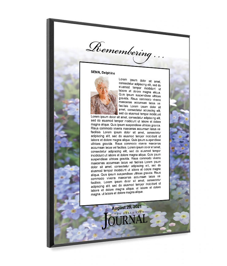 The Dells City Journal Memorial Plaque
